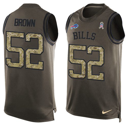 Nike Bills #52 Preston Brown Green Men's Stitched NFL Limited Salute To Service Tank Top Jersey